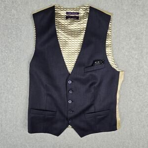 Ted Baker London Vest Mens Size 38R Wool Waistcoat Navy Blue